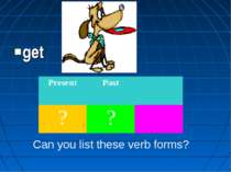 get Can you list these verb forms? Present Past ? ?