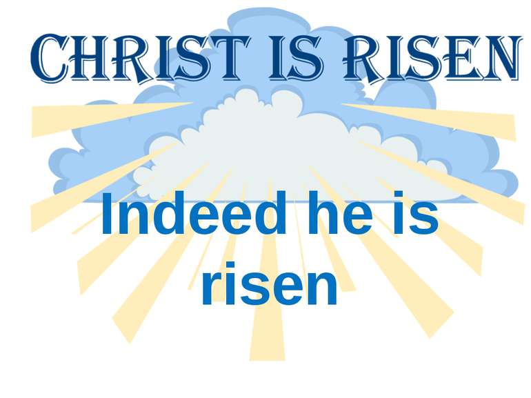 Indeed he is risen