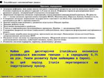 Майже два десятиріччя італійська економіка розвивалася високими темпами – в с...