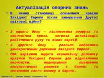 Актуалізація опорних знань В якому становищі опинилися країни Західної Європи...