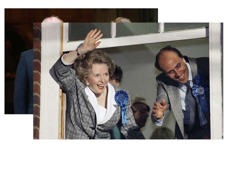 Маргарет Тетчер і Михайло Горбачов в Лондоні, березень 1984 Спілкування з при...