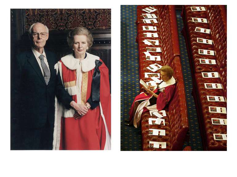 1995:разом з чоловіком Тетчер перед виступом королеви Єлизавети, листопад 200...