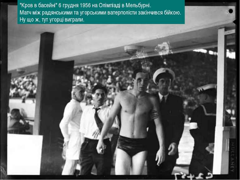 "Кров в басейні" 6 грудня 1956 на Олімпіаді в Мельбурні. Матч між радянськими...