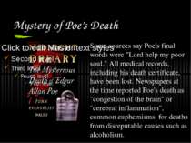 Mystery of Poe’s Death Some sources say Poe's final words were "Lord help my ...