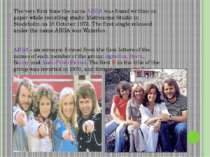 The very first time the name ABBA was found written on paper while recording ...