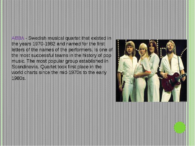 ABBA - Swedish musical quartet that existed in the years 1970-1982 and named ...