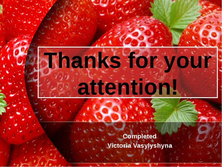 Thanks for your attention! Completed Victoria Vasylyshyna ProPowerPoint.Ru