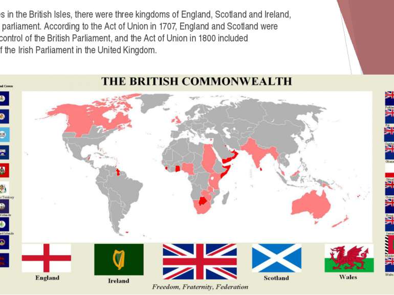 In the Middle Ages in the British Isles, there were three kingdoms of England...