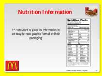 O’Malley, Ouellette, Plourde, & Roy 2009 * Nutrition Information 1st restaura...