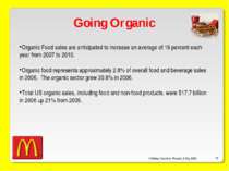 O’Malley, Ouellette, Plourde, & Roy 2009 * Going Organic Organic Food sales a...