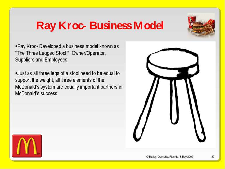 O’Malley, Ouellette, Plourde, & Roy 2009 * Ray Kroc- Business Model Ray Kroc-...