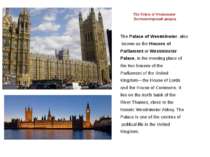 The Palace of Westminster Вестминстерский дворец The Palace of Westminster, a...