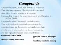 Compound nouns are nouns built from two or more roots. They often have one st...
