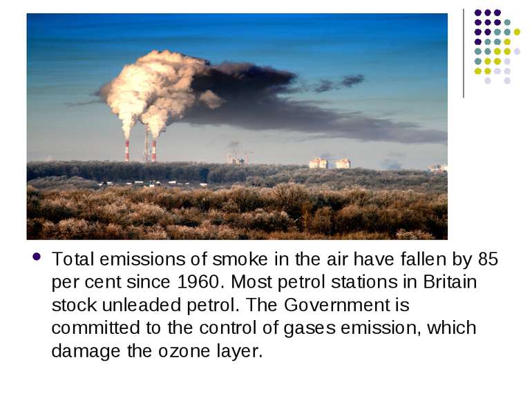 Total emissions of smoke in the air have fallen by 85 per cent since 1960. Mo...