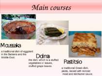 Main courses a traditional dish of eggplant in the Balkans and the Middle Eas...