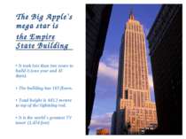 The Big Apple`s mega star is the Empire State Building • It took less than tw...