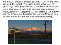 Taranaki – volcano in New Zealand – one of the most active in the world. The ...
