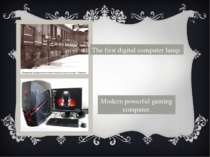 The first digital computer lamp. Modern powerful gaming computer.