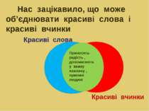 Нас зацікавило, що може об’єднювати красиві слова і красиві вчинки Красиві сл...