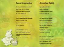 Secret Information Would you like to know a secret? Well, I'll tell you one I...