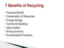 7 Benefits of Recycling Financial Benefit Conservation of Resources Energy sa...