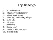 Top 10 songs 'A Day in the Life' 'Strawberry Fields Forever' 'Abbey Road' Med...