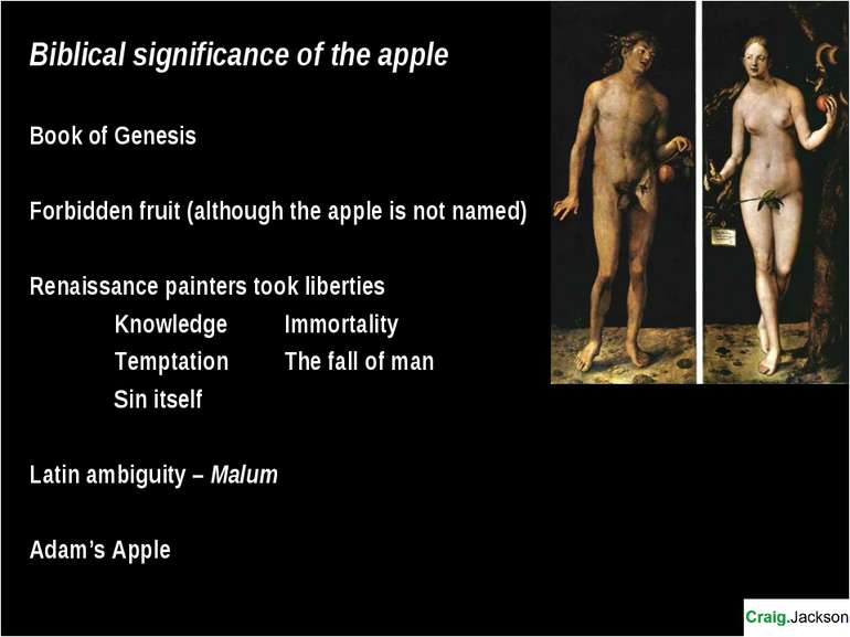 Biblical significance of the apple Book of Genesis Forbidden fruit (although ...