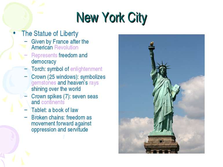 New York City The Statue of Liberty Given by France after the American Revolu...