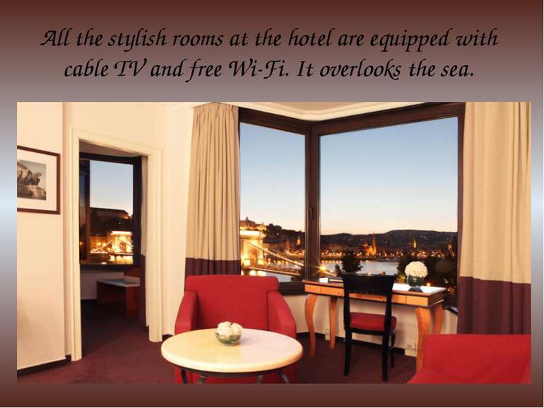 All the stylish rooms at the hotel are equipped with cable TV and free Wi-Fi....