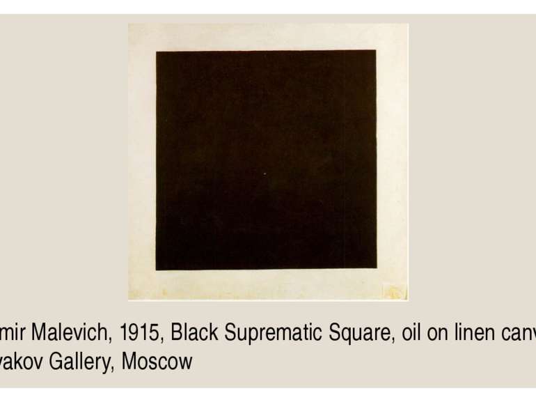 Kazimir Malevich, 1915, Black Suprematic Square, oil on linen canvas, Tretyak...