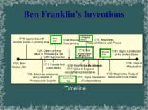 Ben Franklin's Inventions Timeline 1730 Ben marries 1737 Poor Richard’s Alman...