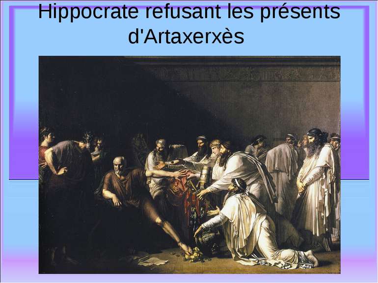 Hippocrate refusant les présents d'Artaxerxès 