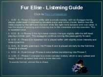 Fur Elise - Listening Guide i. 0:00 - A - Phrase A begins softly with a simpl...