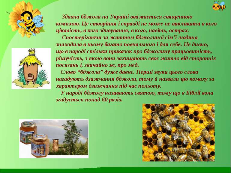 Здавна бджола на Україні вважається священною комахою. Це створіння і справді...