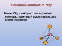 Метан СН4 – найпростіша органічна сполука, насичений вуглеводень або алкан (п...