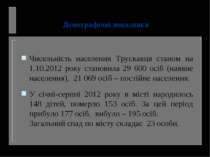 Демографічні показники Чисельність населення Трускавця станом на 1.10.2012 ро...