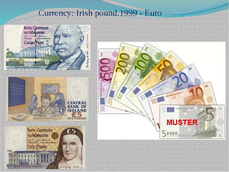 Currency: Irish pound.1999 - Euro
