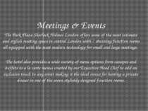 Meetings & Events The Park Plaza Sherlock Holmes London offers some of the mo...
