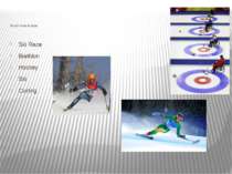 Winter kinds of sport Ski Race Biathlon Hockey Ski Curling