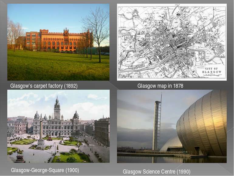 Glasgow’s carpet factory (1892) Glasgow map in 1878 Glasgow-George-Square (19...