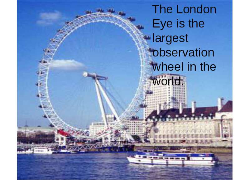 The London Eye is the largest observation wheel in the world.