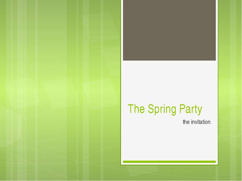 The Spring Party the invitation