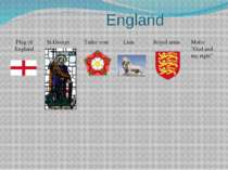 England Flag of England St.George Tudor rose Lion Royal arms Motto "God and m...