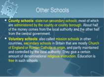 Other Schools County schools: state-run secondary schools, most of which are ...