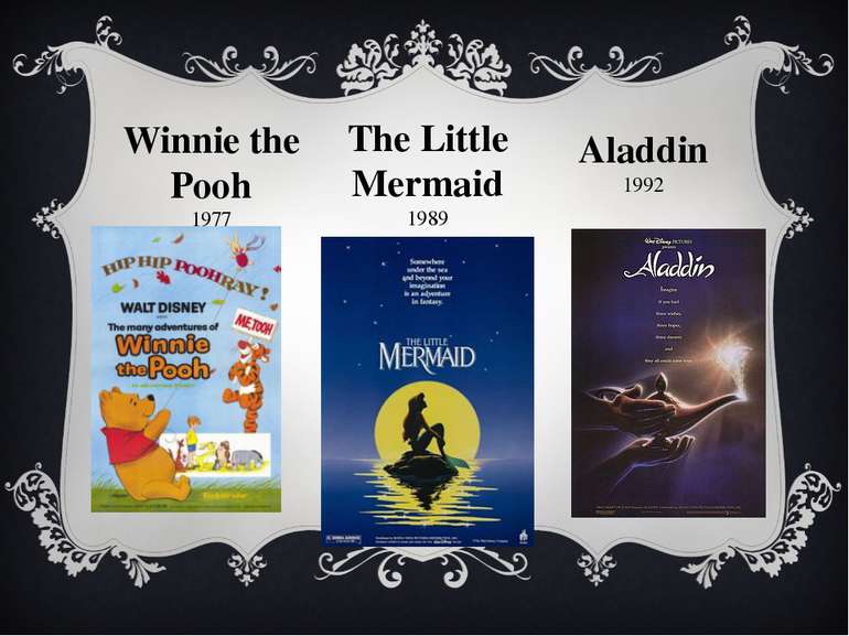 Winnie the Pooh 1977 The Little Mermaid 1989 Aladdin 1992