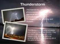 Thunderstorm - atmospheric phenomenon associated with electrical discharges i...