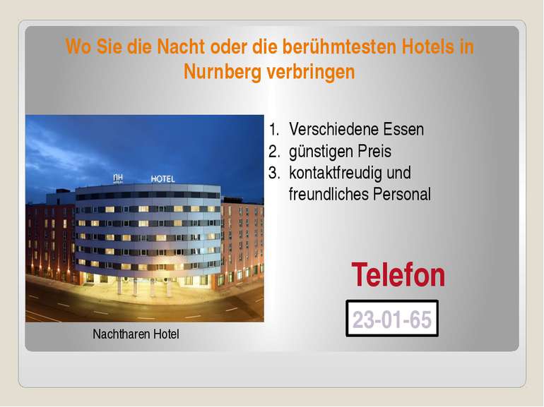 Wo Sie die Nacht oder die berühmtesten Hotels in Nurnberg verbringen Nachthar...