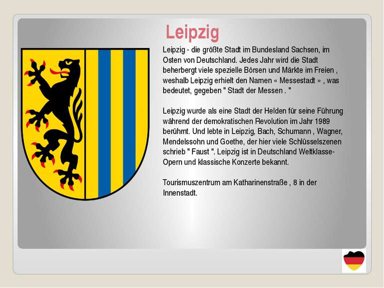 Leipzig Leipzig - die größte Stadt im Bundesland Sachsen, im Osten von Deutsc...