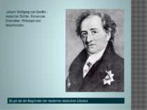 Johann Wolfgang von Goethe - deutscher Dichter, Romancier, Dramatiker, Philos...