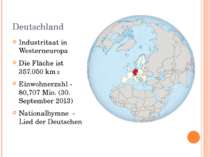 Deutschland Industritaat in Westerneuropa Die Fläche ist 357.050 km 2 Einwohn...